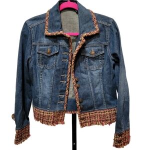 Liz Claiborne Vintage 90s Denim Tweed Jean Jacket